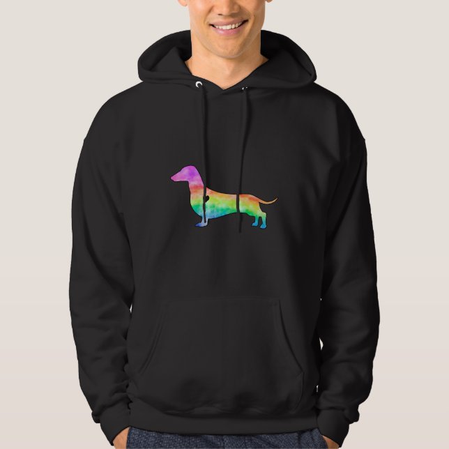 Tie Dye Dachshund Hoodie (Front)