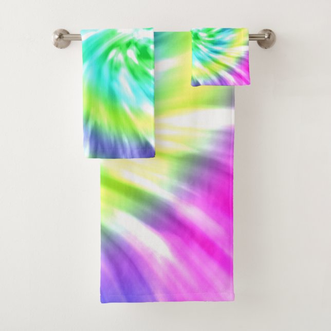 Tie Dye Design Bathroom Towel Set (Insitu)