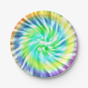Tie Dye Design Paper Plate