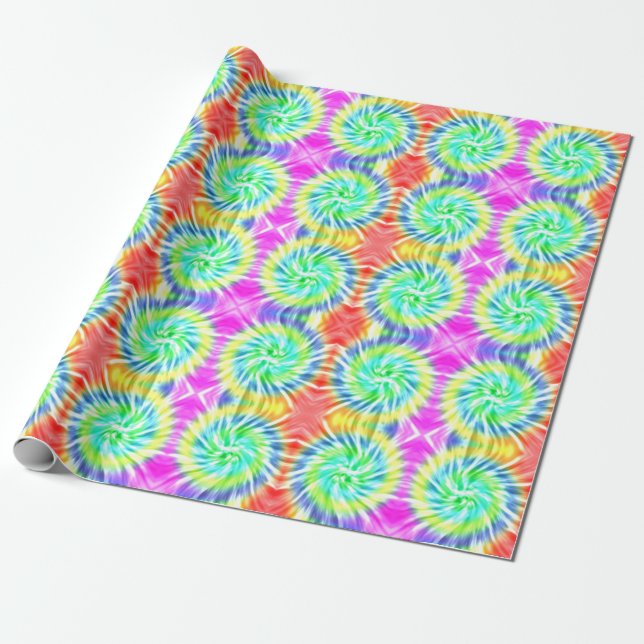 Tie Dye Design Wrapping Paper (Unrolled)