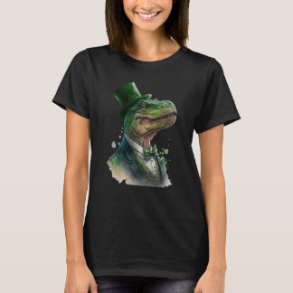 Tie Dye Dinosaur Tuxedo Leprechaun Hat St Patrick' T-Shirt