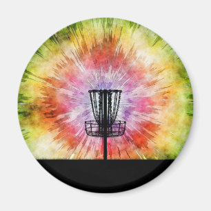 Tie Dye Disc Golf Basket Magnet