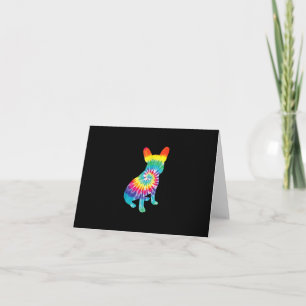 tie dye dog hippie french bulldog puppy gift card