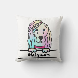 Tie Dye Dog Throw Pillow