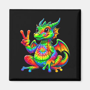 Tie-dye Dragon Peace Sign Hipe Magnet