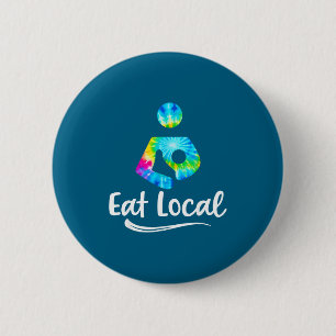 Tie Dye Eat Local Breastfeeding Survivor Design 2 Inch Round Button