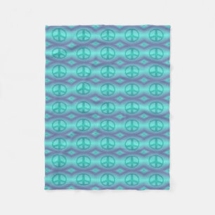 Tie Dye Effect Peace Sign Fleece Blanket
