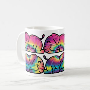 Tie Dye Elephants Sleeping Coffee Mug