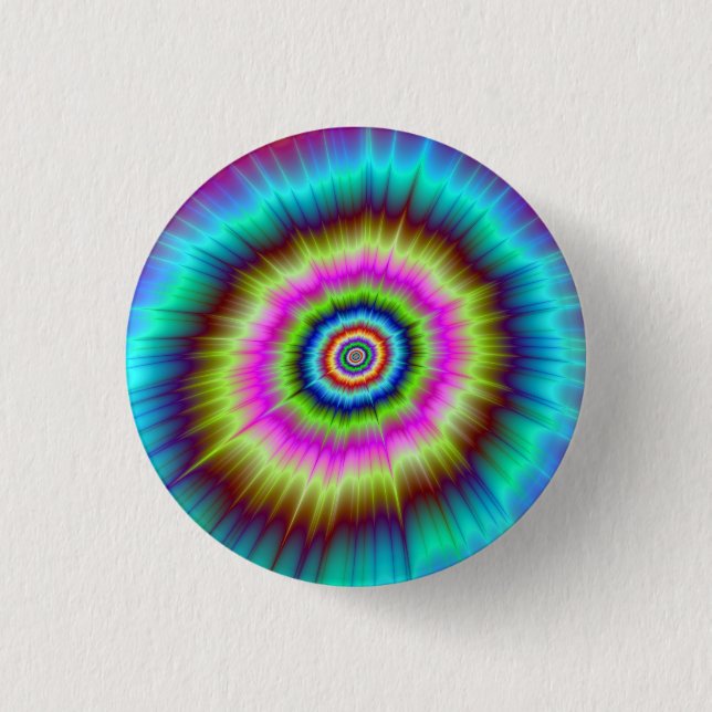 Tie Dye Explosion 1 Inch Round Button (Front)