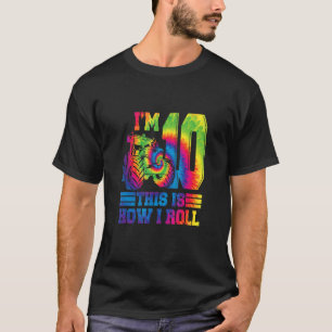 Tie Dye Farm Tractor 10th Birthday Party 10 Years T-Shirt