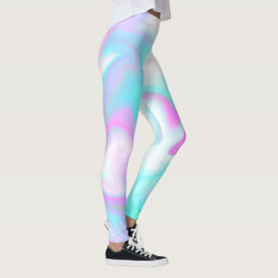  Tie Dye Faux Holographic Pink Candy  Leggings