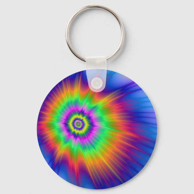 Tie Dye Fireball Keychain (Front)