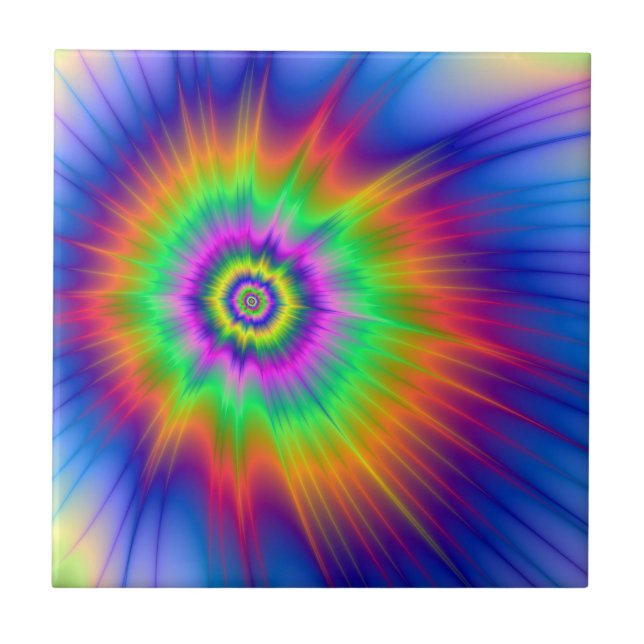 Tie Dye Fireball Tile (Front)