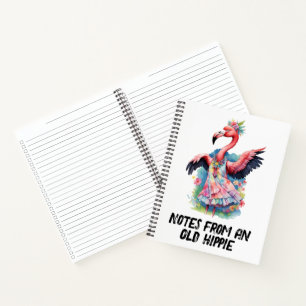Tie Dye Flamingo Retro Hippie Humour Notebook