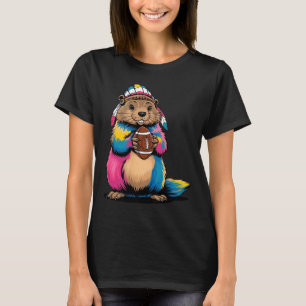 Tie-dye Football Groundhog Happy Groundhog Day Gam T-Shirt