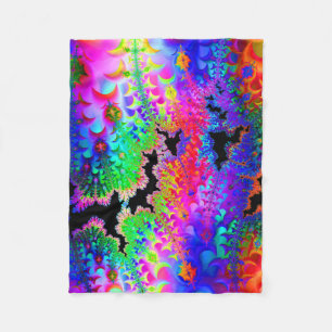 Tie Dye Fractal Art Fleece Blanket