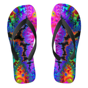 Tie Dye Fractal Flip Flops