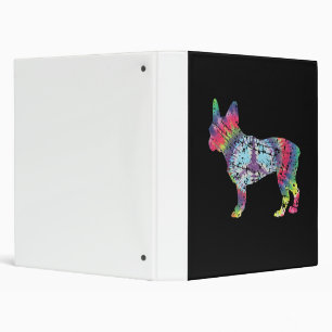tie dye french bulldog dog lovers gift binder