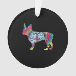 tie dye french bulldog   dog lovers gift ornament