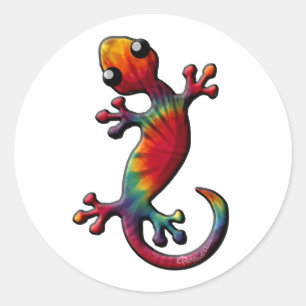 Tie Dye Gecko Lizard Classic Round Sticker