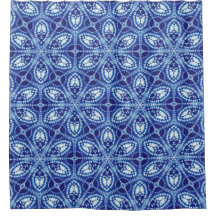 Tie Dye Geometric Blue Kaleidoscope