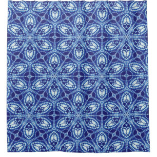 Tie Dye Geometric Blue Kaleidoscope 
