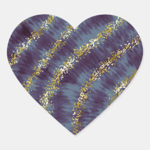 Tie-dye glitter heart sticker