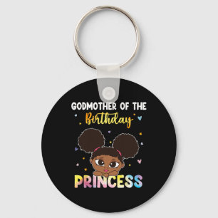 Tie Dye Godmother The Birthday Princess Black Hist Keychain