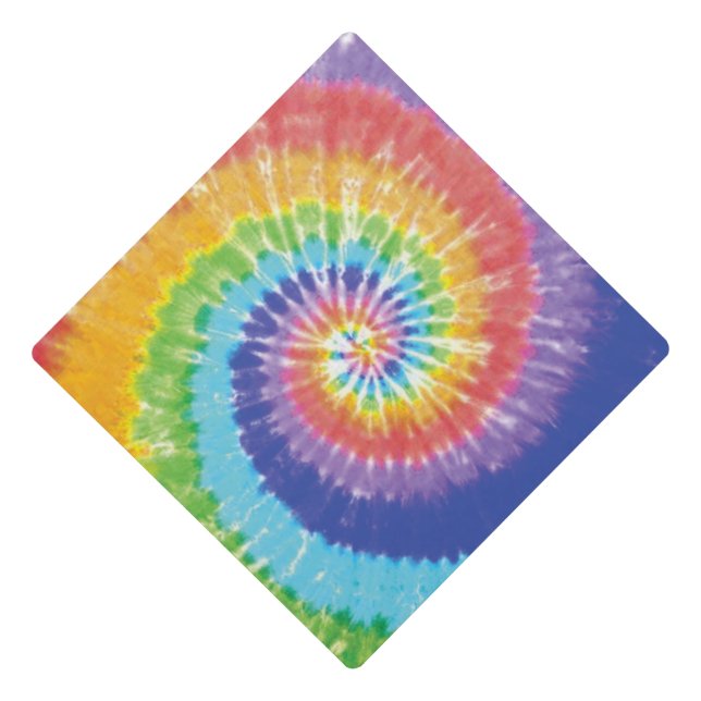 Tie Dye Graduation Cap Topper (Front)
