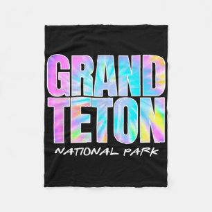 Tie Dye Grand Teton National Park Wyoming Kids Wom Fleece Blanket