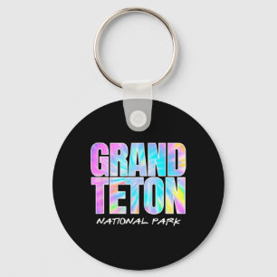 Tie Dye Grand Teton National Park Wyoming Kids Wom Keychain