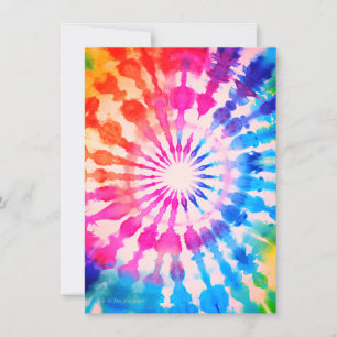 Tie Dye Groovy Hippie Custom Birthday Party Invitation