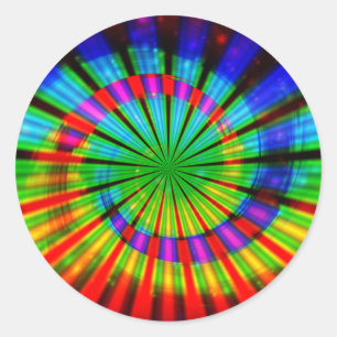 Tie-Dye Groovy Rainbow Classic Round Sticker