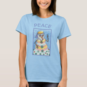 TIE DYE GROOVY SNOWMAN, PEACE ON EARTH CHRISTMAS T-Shirt