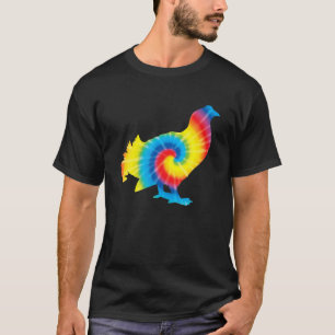 Tie Dye Grouse Rainbow Print Game bird Hippie Peac T-Shirt