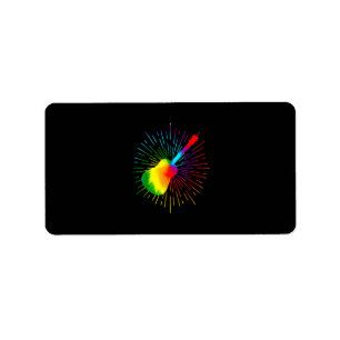 Tie Dye Guitar Music Design Colourful Guitarist Label