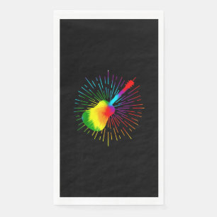 Tie Dye Guitar Music Design Colourful Guitarist Napkin