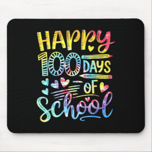Tie Dye Happy 100 Days Of School 100th Day Of Scho Mouse Pad