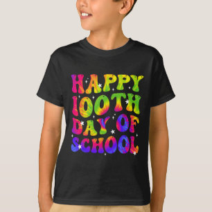 Tie Dye Happy 100th Day Of School Students Kids Te T-Shirt