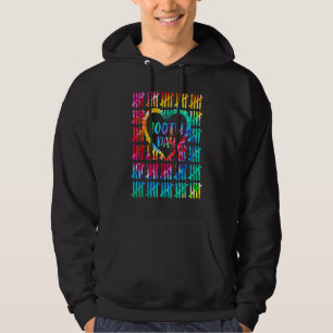 Tie Dye Happy 100th Day Of School Teacher Student  Hoodie