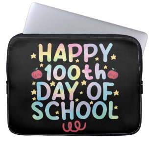 Tie Dye Happy 100th Day Of School Teacher Student Laptop Sleeve