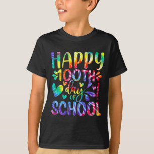 Tie Dye Happy 100th Day Of School Teacher Student  T-Shirt