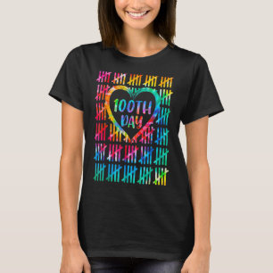 Tie Dye Happy 100th Day Of School Teacher Student  T-Shirt