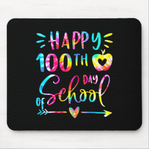 Tie Dye Happy 100th Day School Teacher Student 100 Mouse Pad