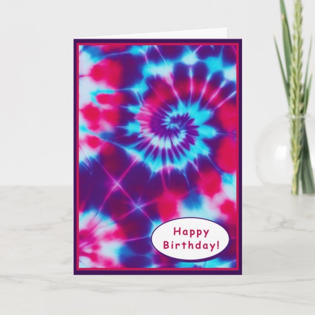 Tie Dye Happy Birthday Card (Front)