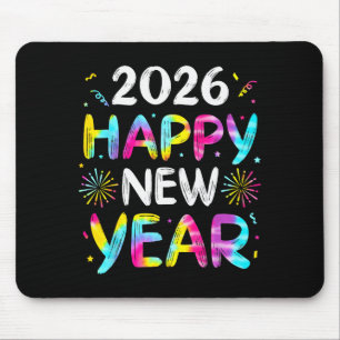 Tie Dye Happy New Year 2026 Family Matching New Ye Mouse Pad