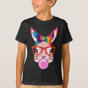 Tie Dye Headband Bunny Bubble-gum T-Shirt