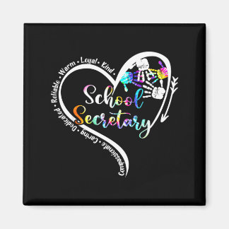 Tie Dye Heart School Secretary Life Cute Back to Magnet