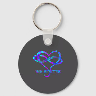 Tie Dye Heart Your Life S Suicide Prevention Aware Keychain