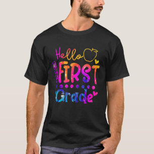 Tie Dye Hello First 1st Grade Teacher First Day Of T-Shirt